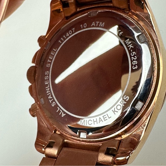 Michael Kors rose gold chronograph crystal halo MK5263 watch - Picture 5 of 8